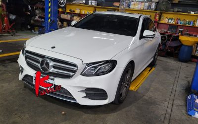 BENZ E300 W213 M264引擎冷卻液漏水和引擎燈亮